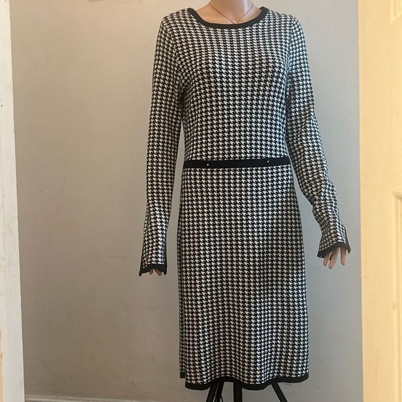 Heidi Weisel’s MIXT Houndstooth Sweater Dress L - Picture 5 of 16